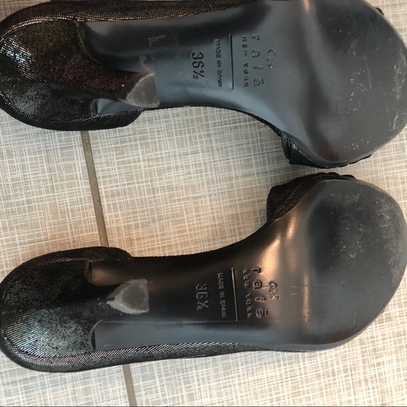 Rafe New York holiday glam peep toe heels with crystal buckle - Picture 5 of 5